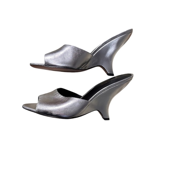 Veronica Beard Mila Silver Metallic Sling Back 8.5 - Picture 2 of 11